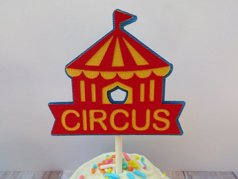 Circus Cupcake Toppers, Carnival Party Cupcake Toppers image 3