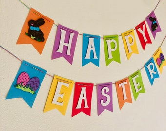 Happy Easter Banner Decoration, Easter Garland, Easter Decor