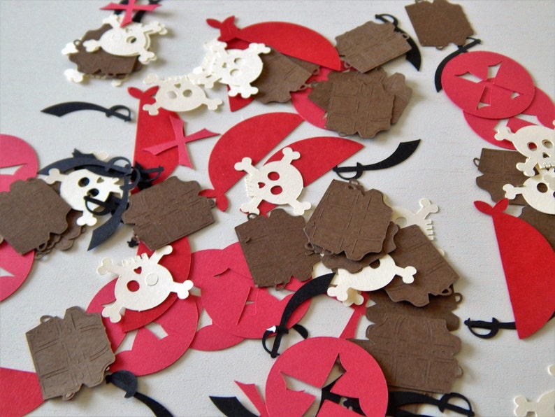 Pirate Party Confetti, Treasure Chest Confetti, Skull Confetti image 2