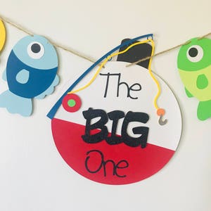 The big ONE, Fishing first birthday banner, Happy Birthday Banner, Fish Birthday Decoration image 3