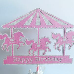 Carnival Party Cake topper, Pink Carnival Party, Girl Circus Party, Cake topper image 5