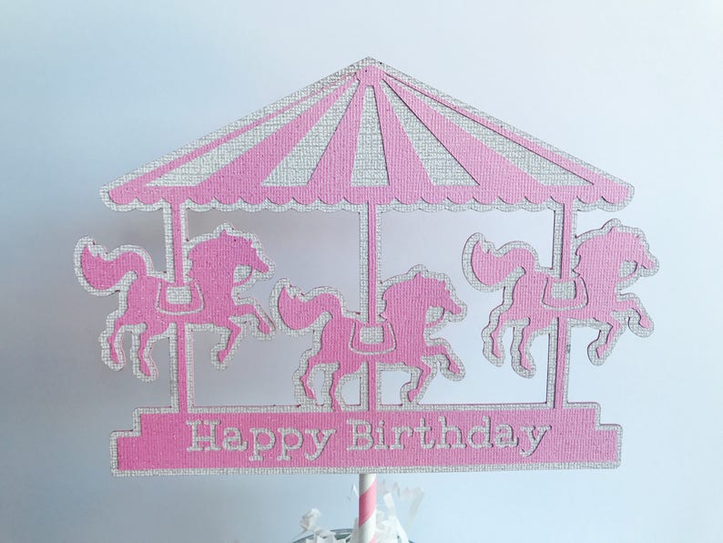 Carnival Party Cake topper, Pink Carnival Party, Girl Circus Party, Cake topper image 5