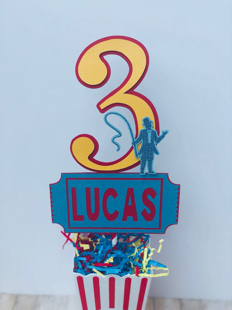 Carnival Birthday Cake Topper, Circus Party Cake Topper, Personalized Cake Topper image 3