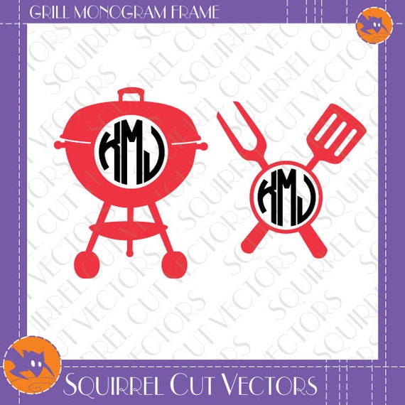 Grill Monogram Frame SVG DXF EPS Cutting files Etsy