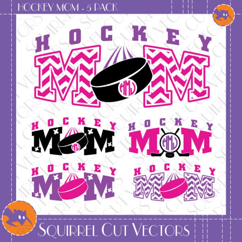 Download Hockey Mom Monogram Frames and Art SVG DXF EPS Cutting files | Etsy