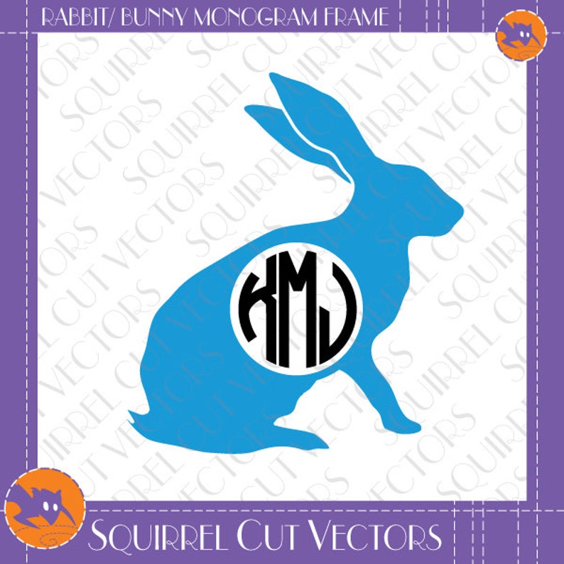 Rabbit Bunny Monogram Frame SVG DXF EPS Cutting files Etsy