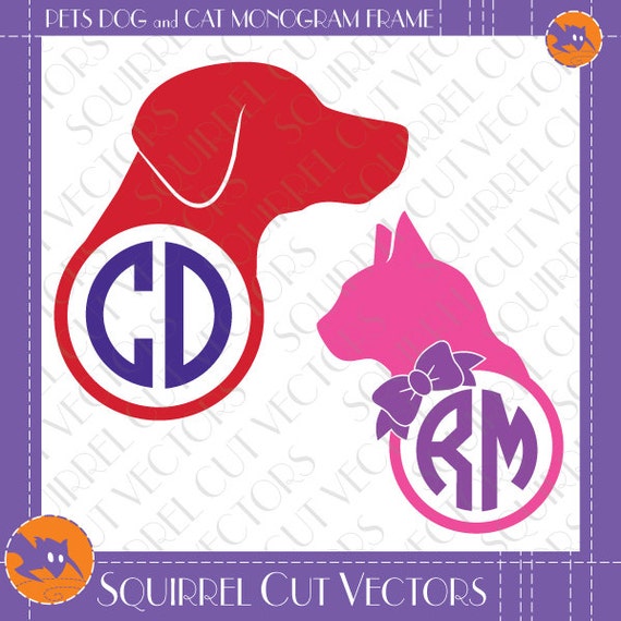 Pet Monogram Frame Dog And Cat Svg Dxf Eps Cutting Files Etsy