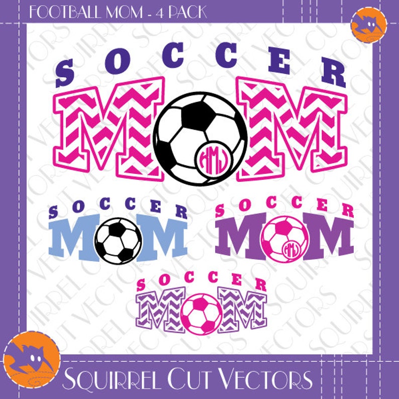 Download Soccer Mom Monogram Frames and Art SVG DXF EPS Cutting ...