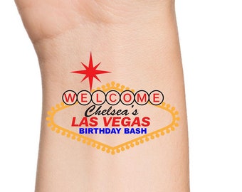 Las Vegas Birthday, Las Vegas Bachelorette, Tattoo, Vegas Tattoo, Las Vegas Tattoo, Las Vegas Party Favors, Las Vegas, Temporary Tattoo