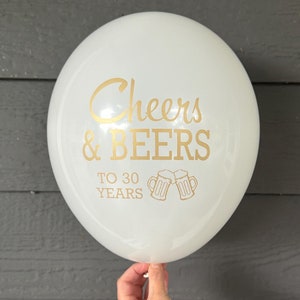 Cheers and Beers to 30 Years, 30th Birthday Balloons, 30th Birthday Party, 30th Birthday, 30th Birthday Party Decor, Dirty Thirty Decor,