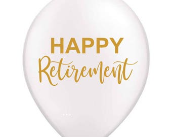 Happy Retirement Balloon, Retirement Decoration, Retirement Ballloon, Retirement Party Decoration, White, Latex, Retirement Decor