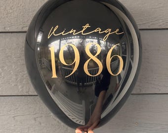 40. Geburtstag Luftballons: Vintage 1986 Schwarz oder Weiß Meilenstein Party Dekoration