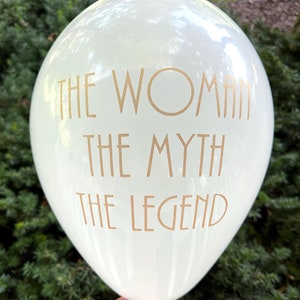 Woman Myth Legend Balloons: Retirement Party Decorations, Gold Metallic, Set of 3