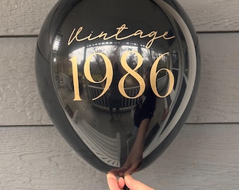 Globos para el 40.º cumpleaños: Decoración vintage para fiesta de hitos de 1986, en blanco o negro