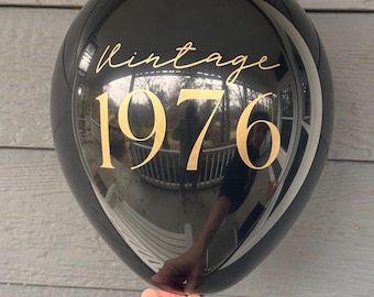 Ballonnen 50e verjaardag: vintage 1976 - zwarte of witte latex - 12 inch - feestdecoratie