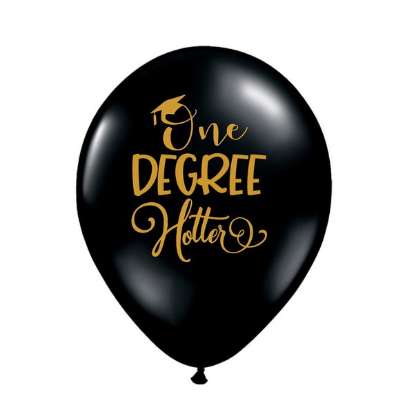 Graduation Balloons, One Degree Hotter, Grad Party Latex Balloons, Open House Back Drop, College, High School, Photo Prop, Class of 2024