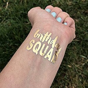 Birthday Squad Tattoo , Birthday Tattoo, Foil Birthday Tattoo, Temporary Tattoo, Birthday Party Favor, Gift Bag, Birthday Gift, Flash Tat