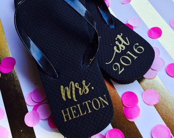diy bridesmaid flip flops