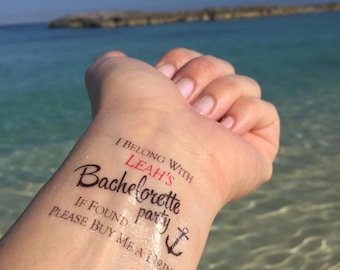 Tatouage temporaire EVJF personnalisé : cadeau de fête nautique - ancre - encre