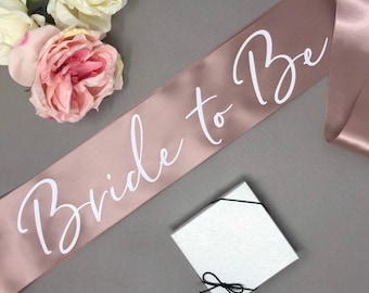 Écharpe « Future mariée » or rose : Enterrement de vie de jeune fille - Satin - Couleurs personnalisées