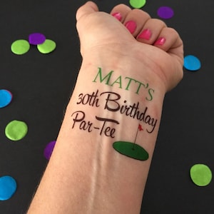 Golf Temporary Tattoo Party Favors – Golfing Gift for Birthday & Golf Theme Parties, Par-Tee Outing Favor, Unique Favor Idea