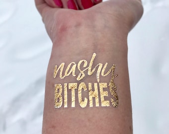 Nash Bash Tattoo, Nashy Bitches, Nashville Bachelorette Party, Nashville Tattoos, Nash Bash, Foil Tattoo, Nashville Party Tattoo, Flash Tat