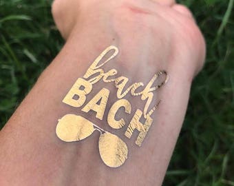 Beach Bach, Foil Tattoo, Bachelorette Party Tattoo, Beach Bachelorette, Lunettes de soleil Bachelorette, Flash Tat, Bachelorette nautique, Flash Tat