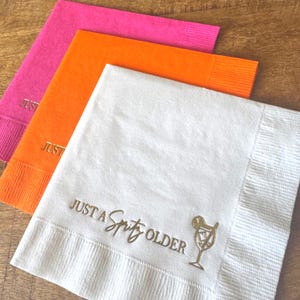 Just A Spritz Older Cocktail Napkins — Aperol Spritz - Birthday Party Decor Foil Stamped image 8
