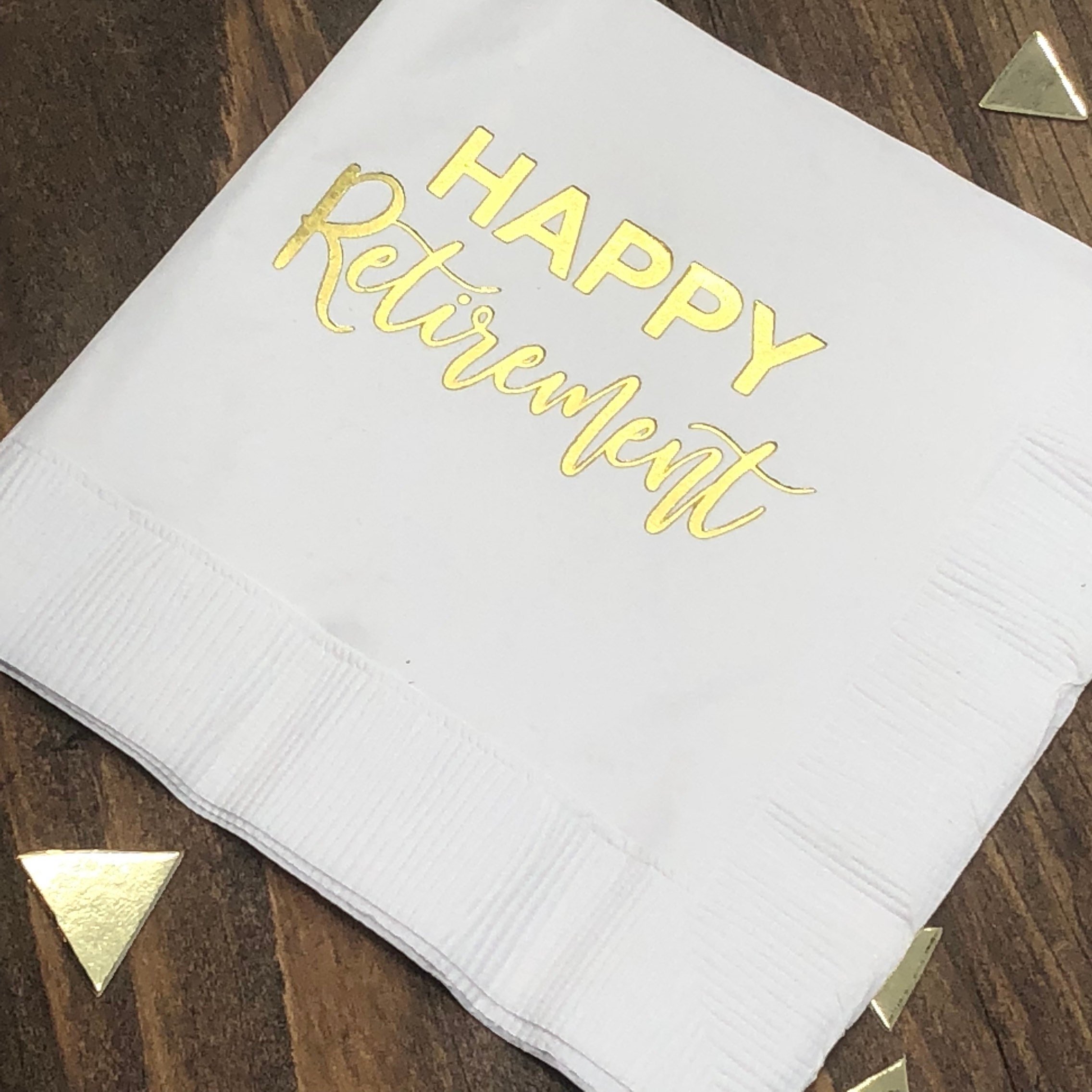 Retirement Party Napkins Retirment Decor Happy Retirement Etsy