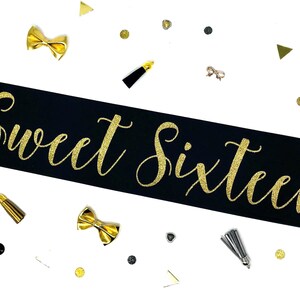 Sweet Sixteen Satin Sash — 16th Birthday Girl - Gift Ready - Pin Included image 5