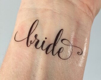 Bride Tattoo Bachelorette Tattoo Temporary Tattoo Fake - Etsy Australia