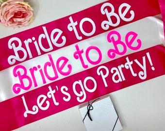 Lets Go Party Sash, Bride to Be Sash, Bachelorette Sash, Bachelorette Party Sash, Hen Party Sash, Bride Sash, Bridal Sash, Hot Pink Sash