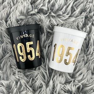 70th Birthday Decoration, 70th Birthday Cup, 70th Birthday Party Cup, Vintage 1954, Seventieth Birthday Stadium Cups, Beer Cups