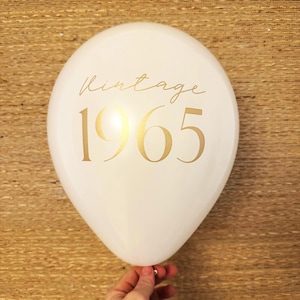 60th Birthday Decorations - Vintage 1965 Balloons – 60th Party Supplies -Elegant Black & White Party Decorations