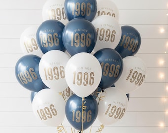 30th Birthday Balloons - Vintage 1996 — Dirty Thirty Milestone Decor, Gift for Him