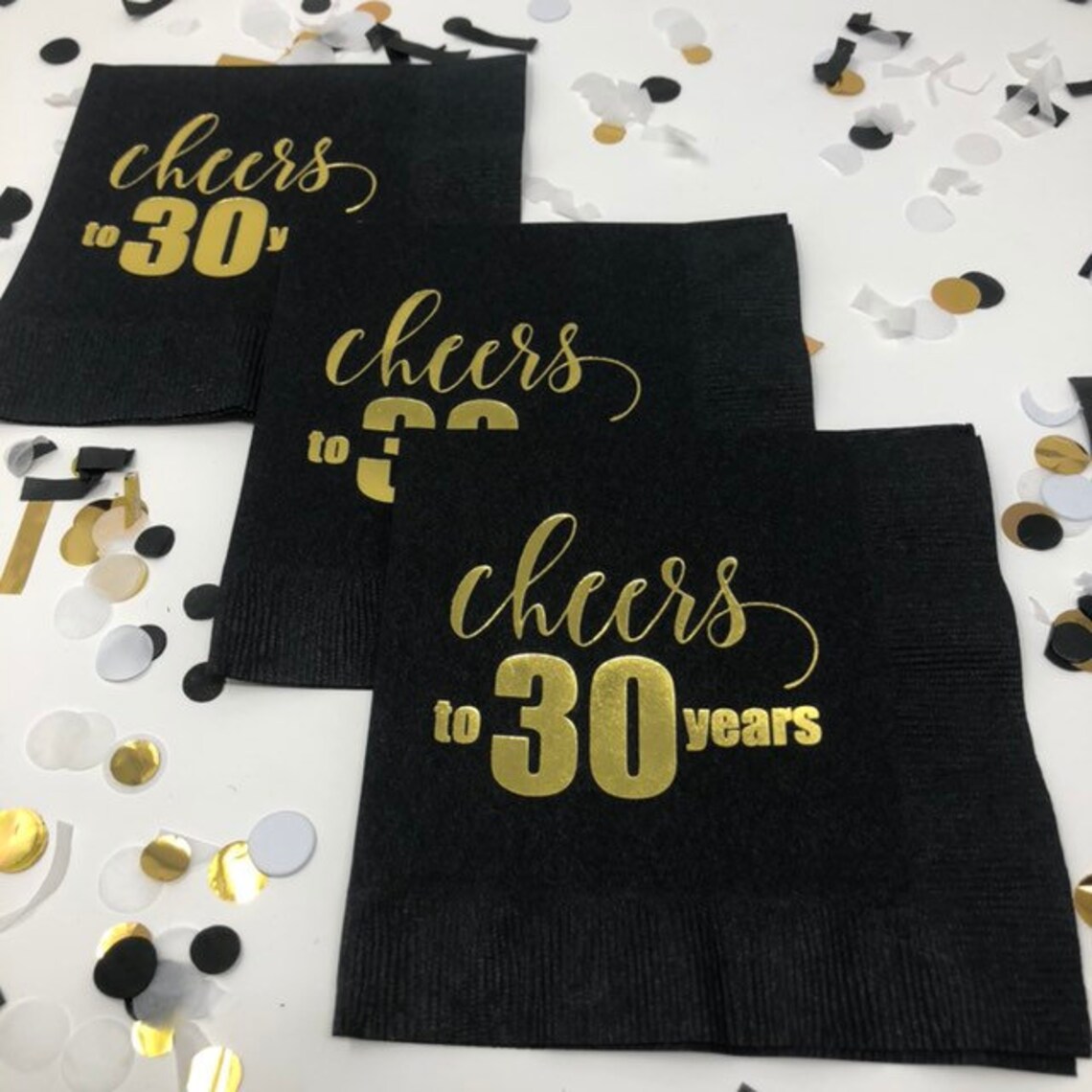 Cheers to 30 Years 30th Birthday Napkin Retirement Party Etsy