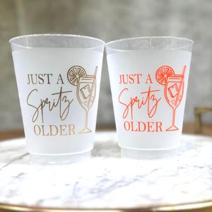 Just a Spritz Older Frosted Birthday Cups — Aperol Spritz Party Cup 16oz image 8