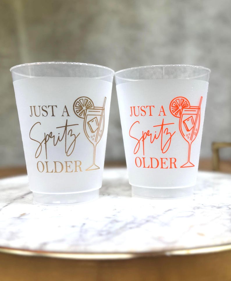 Just a Spritz Older Frosted Birthday Cups — Aperol Spritz Party Cup 16oz image 8