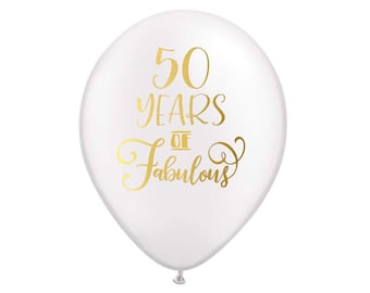 Ballons pour 50e anniversaire, décorations pour 50e anniversaire, décoration 50e anniversaire, 50 ans et fabuleux, 50e anniversaire, 50e anniversaire pour elle, cinquante