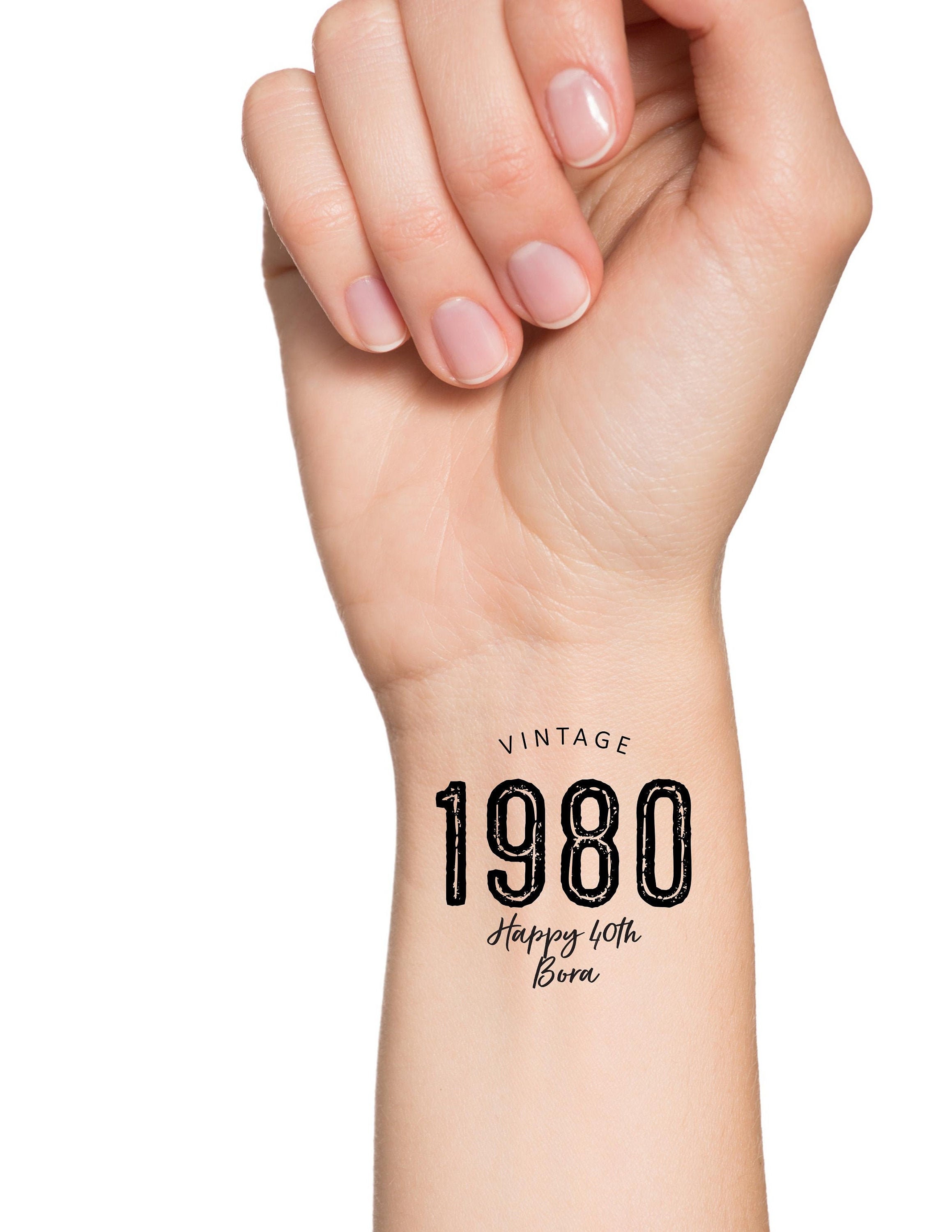 40th Birthday Tattoo 40th Birthday Temporary Tattoo 40th - Etsy