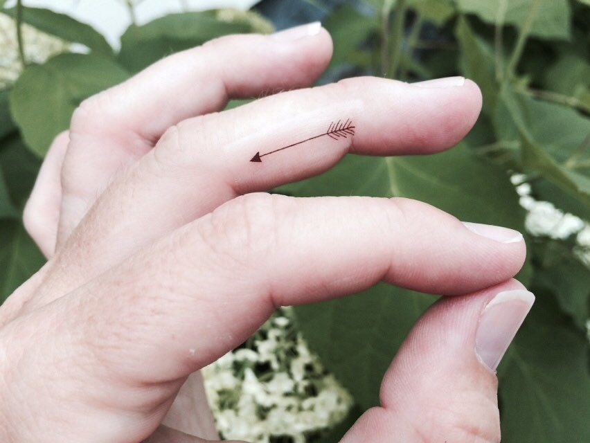 Arrow Tattoo Finger Tattoo Temporary Tattoo Fake Tattoo Etsy