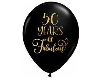 Ballons pour 50e anniversaire, décorations pour 50e anniversaire, décoration 50e anniversaire, 50 ans et fabuleux, 50e anniversaire, 50e anniversaire pour elle, cinquante