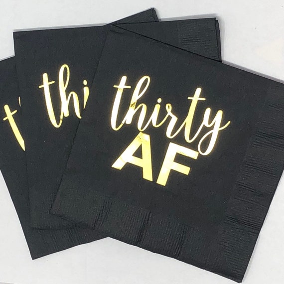 Thirty Af 30 Af Napkins 30th Birthday Decor 30th Birthday Etsy Norway