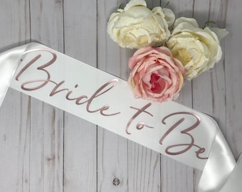 Bride to Be Sash, Bachelorette Sash, Bridal Party Sash, Bachelorette Party Sash, Rose Gold Sash, Bride Gift, Bride Sash, Bachelorette Sash