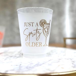 Just a Spritz Older Frosted Birthday Cups — Aperol Spritz Party Cup 16oz image 4