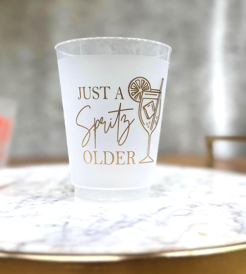 Just a Spritz Older Frosted Birthday Cups — Aperol Spritz Party Cup 16oz image 4