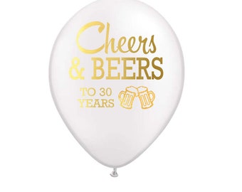 Cheers and Beers to 30 Years, 30th Birthday Balloons, 30th Birthday Party, 30th Birthday, 30th Birthday Party Decor, Dirty Thirty Decor,