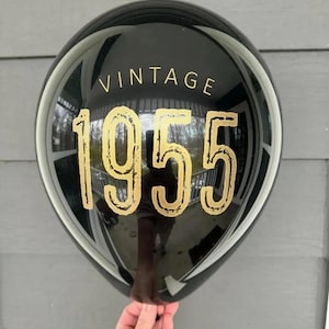 70th Birthday Decorations - Vintage 1955 Balloons – Navy, Black, and White Latex Decorations for 70th Birthday