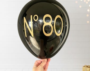 Décorations D'anniversaire 80e Anniversaire Noir Et Or Pour Homme