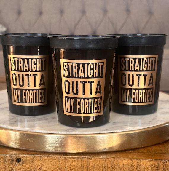 50h Birthday Cups - Black And Gold 16oz Reusable BPA-Free Plastic